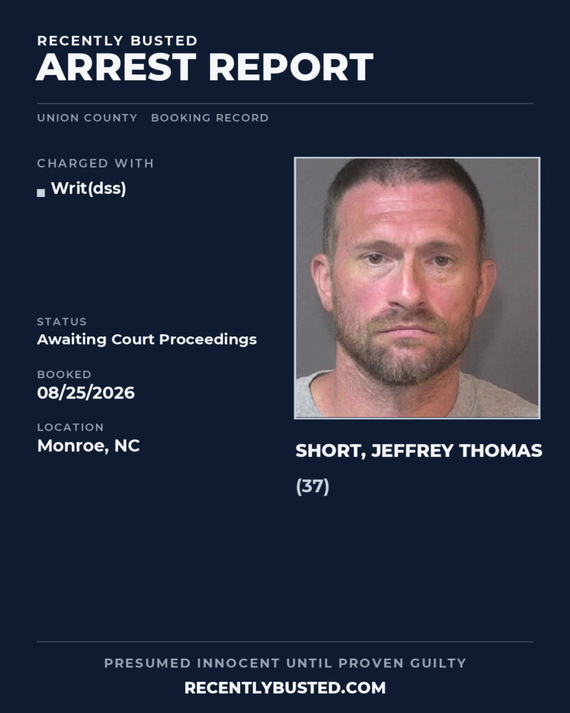 Arrest report - SHORT, JEFFREY THOMAS