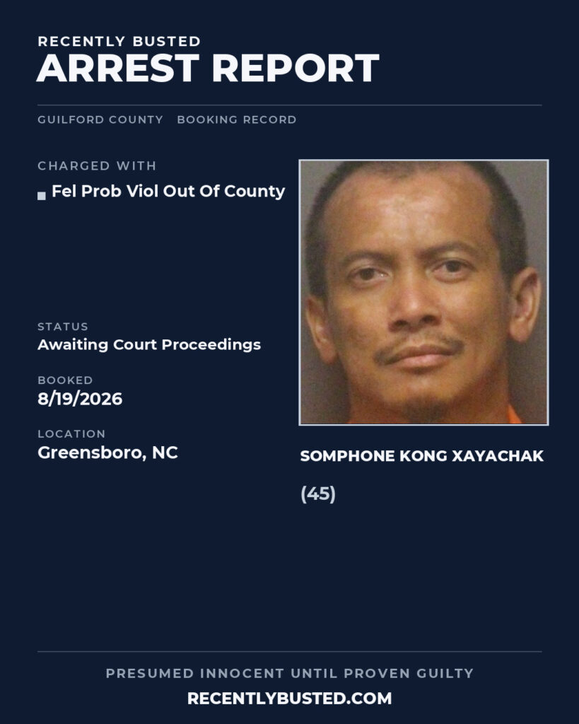 Arrest report - SOMPHONE KONG XAYACHAK