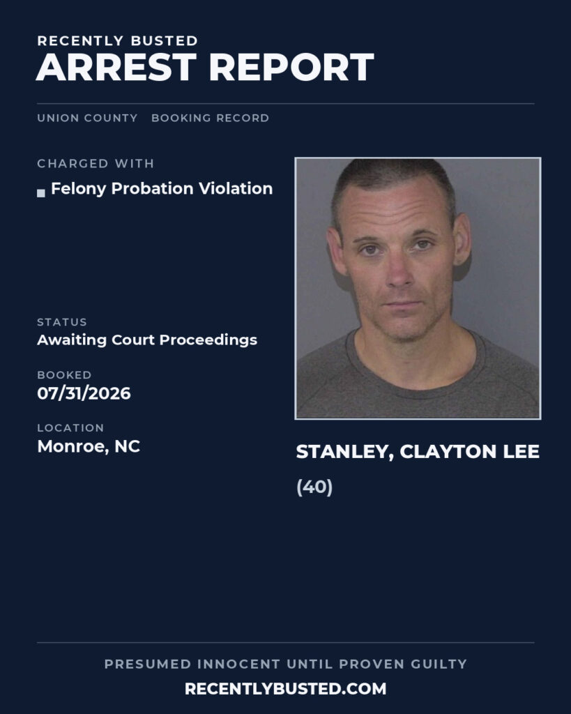 Arrest report - STANLEY, CLAYTON LEE