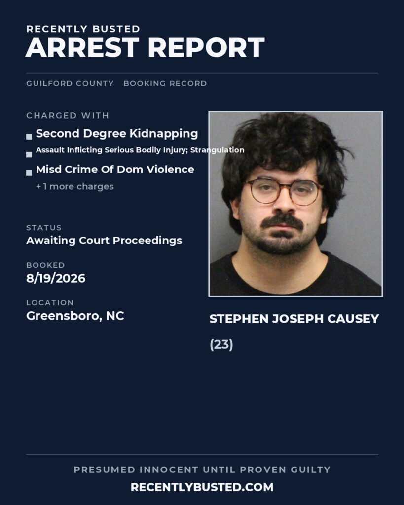 Arrest report - STEPHEN JOSEPH CAUSEY