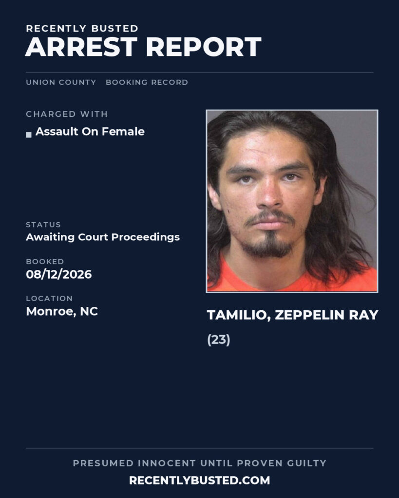 Arrest report - TAMILIO, ZEPPELIN RAY