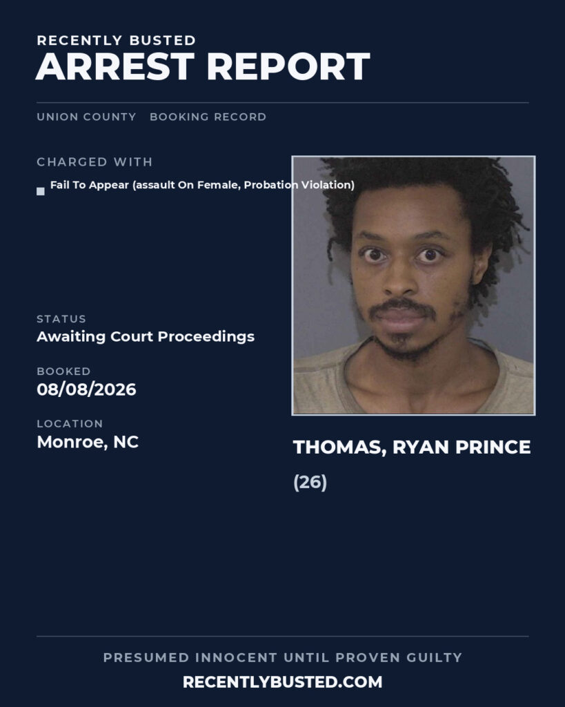Arrest report - THOMAS, RYAN PRINCE