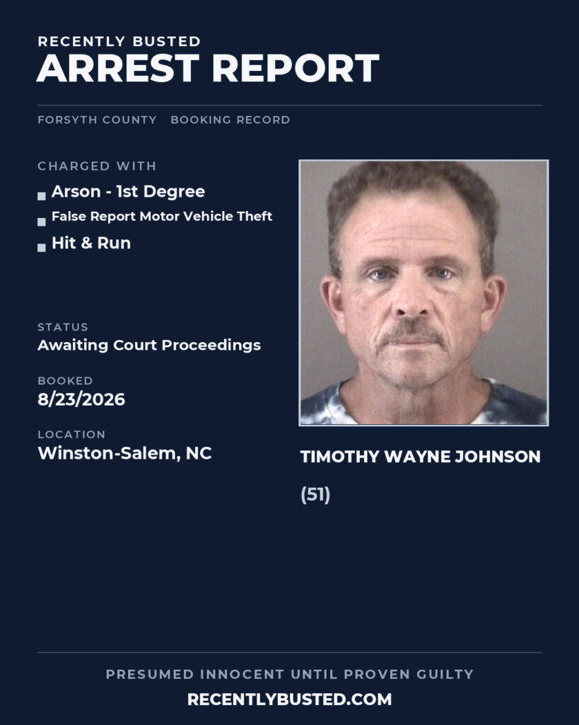 Arrest report - TIMOTHY WAYNE JOHNSON
