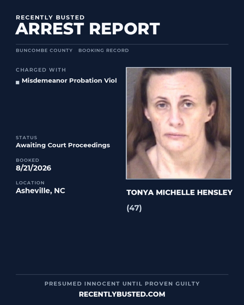 Arrest report - TONYA MICHELLE HENSLEY
