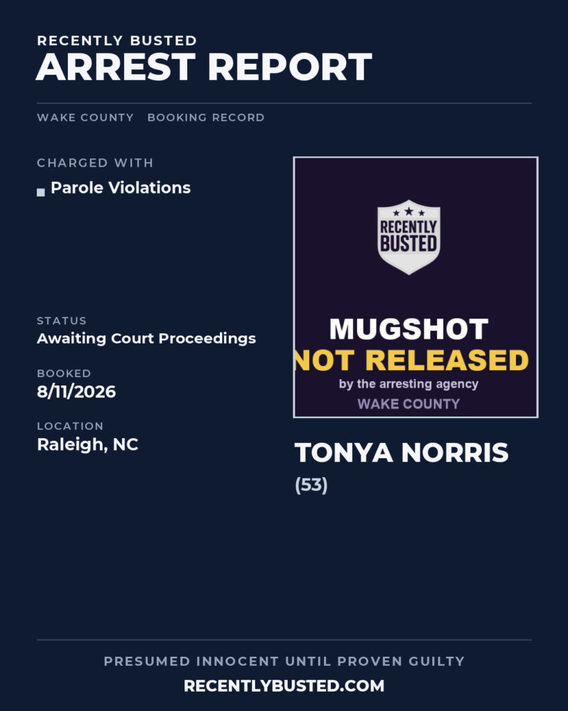 Arrest report - TONYA NORRIS