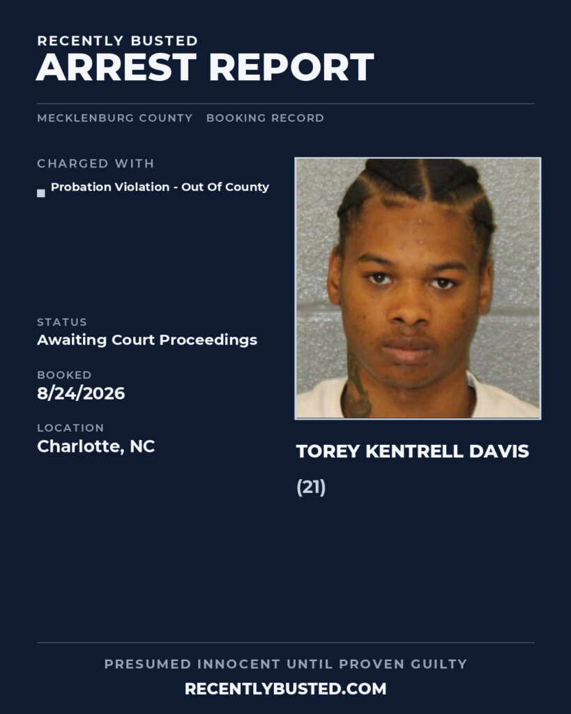 Arrest report - TOREY KENTRELL DAVIS