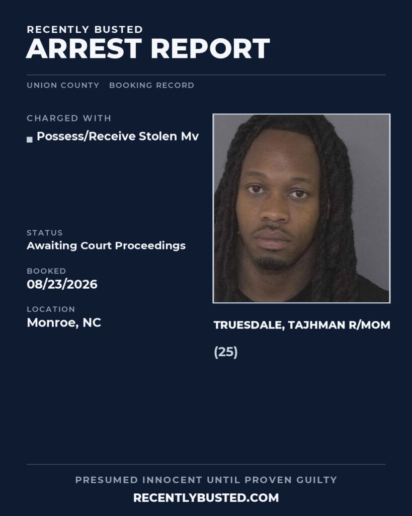 Arrest report - TRUESDALE, TAJHMAN R/MOM