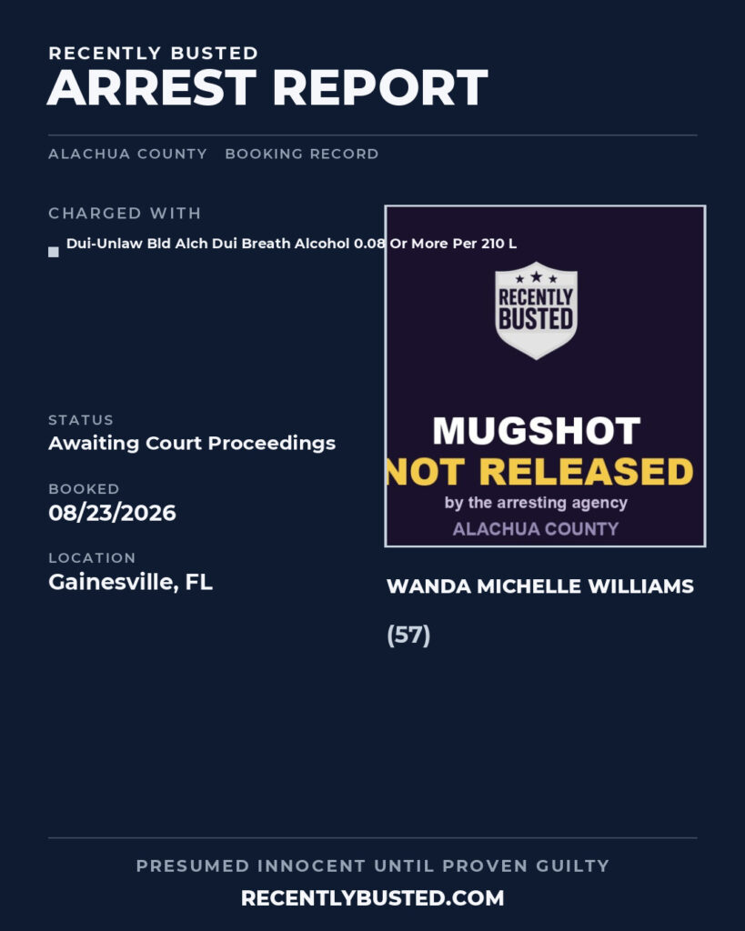 Arrest report - Wanda Michelle Williams