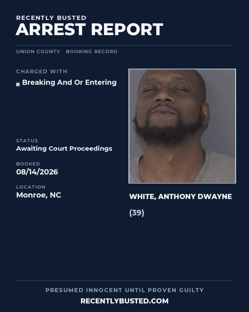 Arrest report - WHITE, ANTHONY DWAYNE