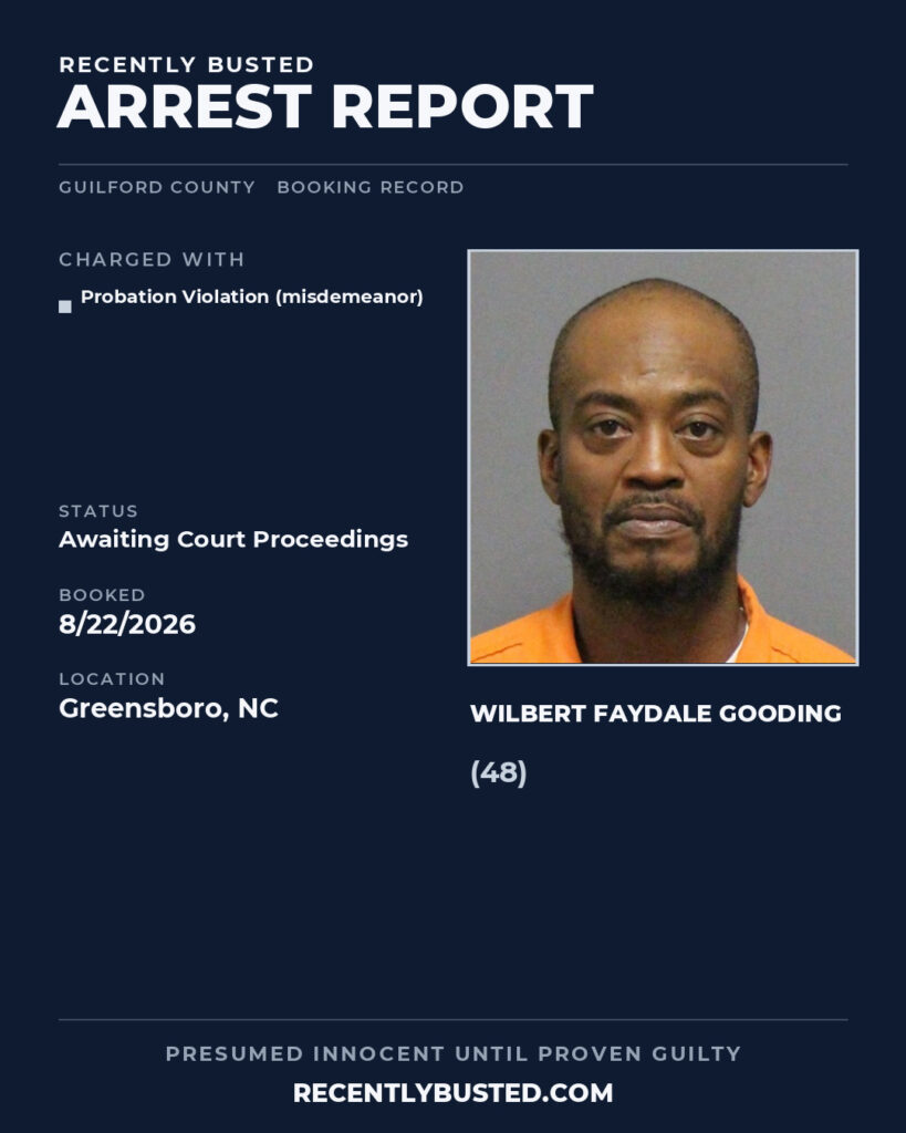 Arrest report - WILBERT FAYDALE GOODING
