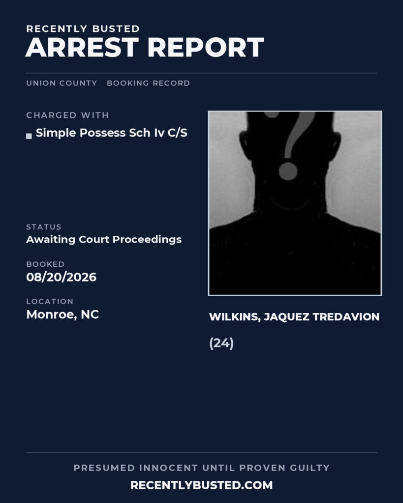 Arrest report - WILKINS, JAQUEZ TREDAVION
