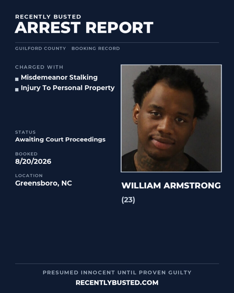 Arrest report - WILLIAM ARMSTRONG