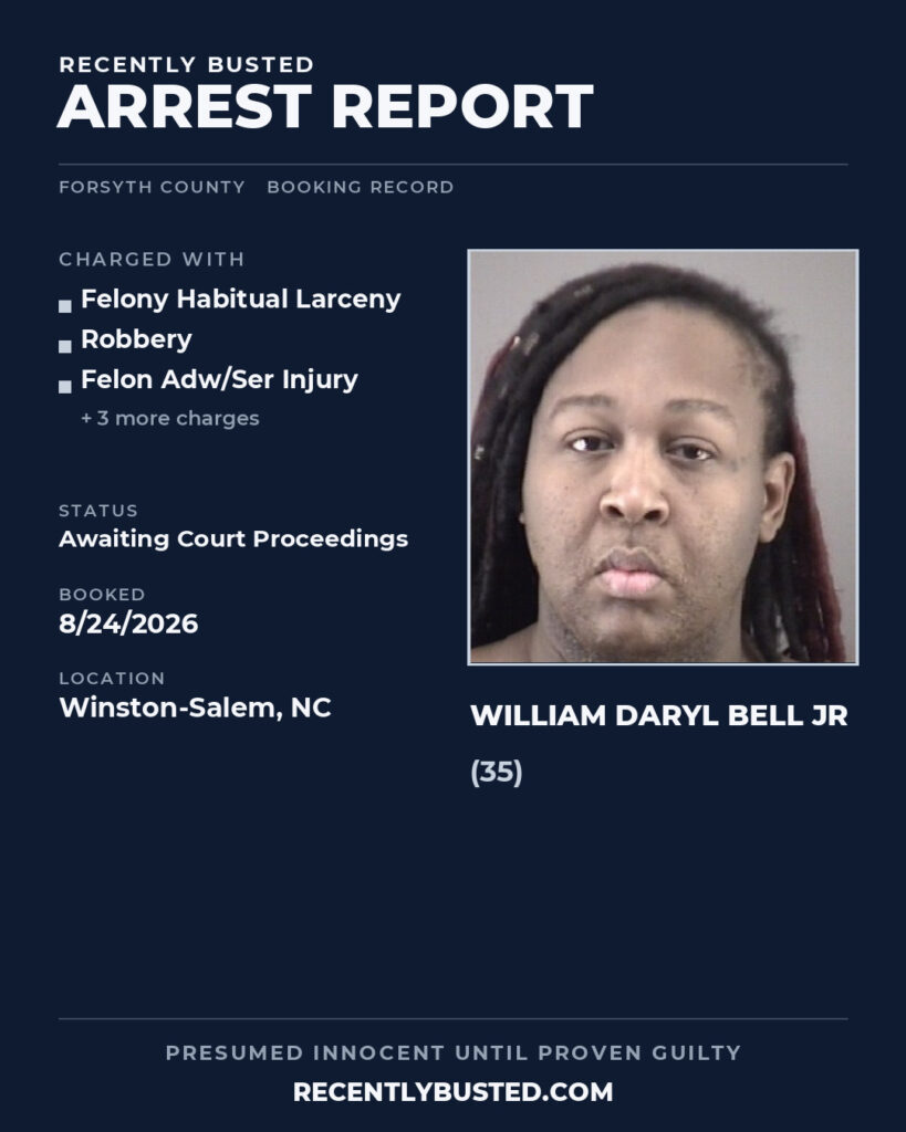 Arrest report - WILLIAM DARYL BELL JR