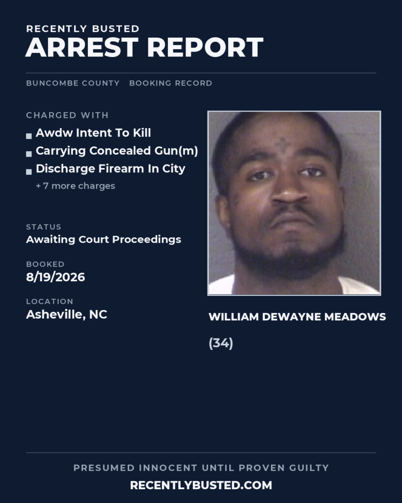 Arrest report - WILLIAM DEWAYNE MEADOWS