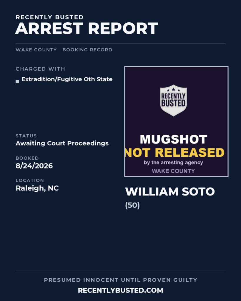 Arrest report - WILLIAM SOTO