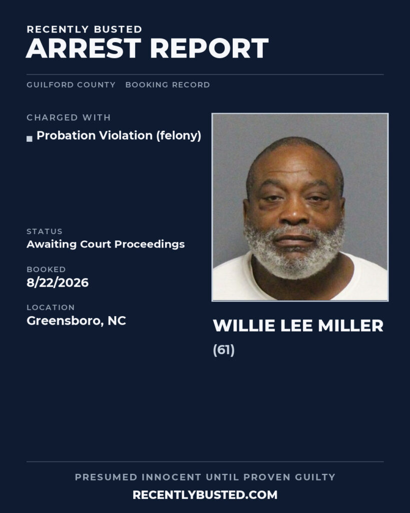 Arrest report - WILLIE LEE MILLER