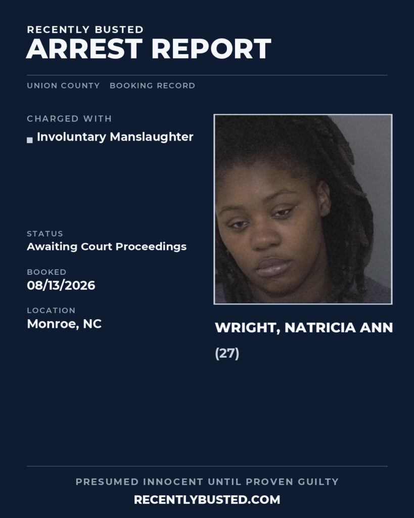 Arrest report - WRIGHT, NATRICIA ANN