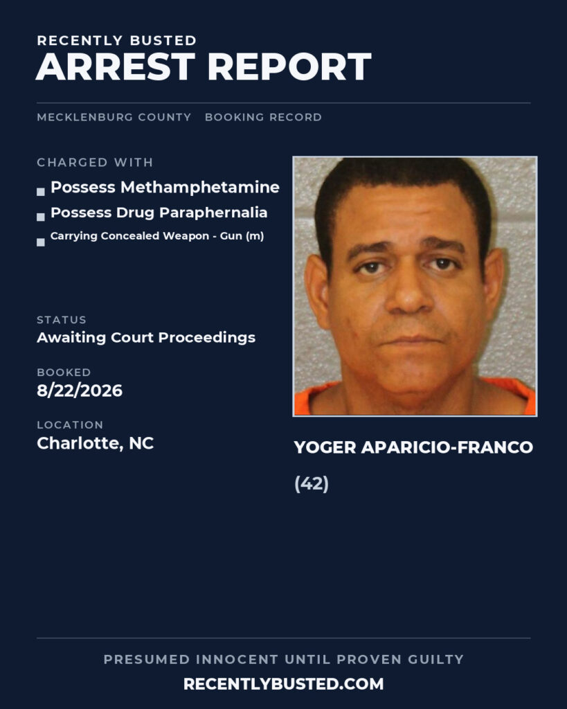 Arrest report - YOGER APARICIO-FRANCO