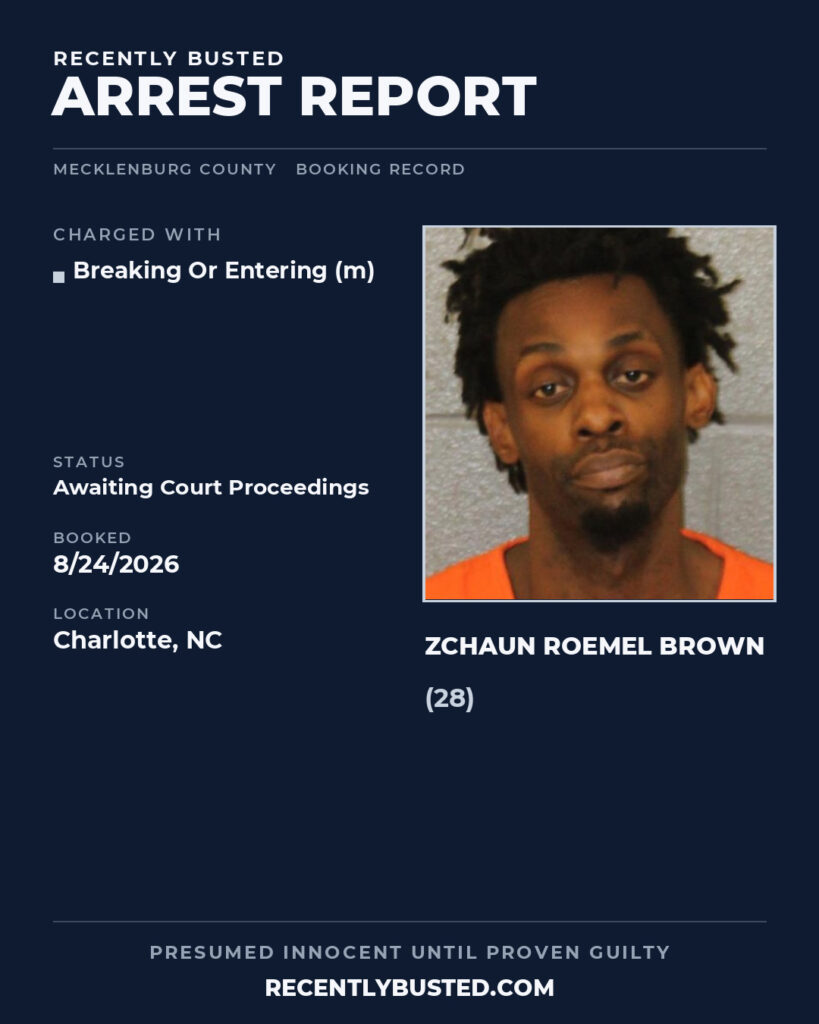 Arrest report - ZCHAUN ROEMEL BROWN